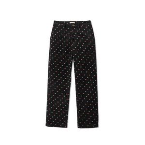 Brixton Victory Floral High Waist Straight Leg Corduroy Pants